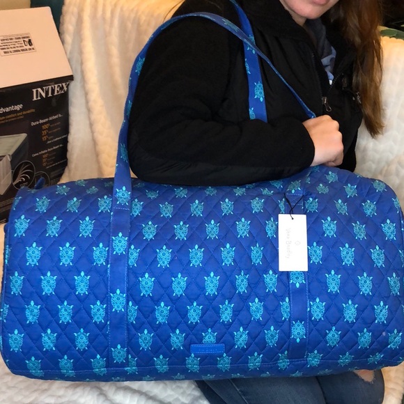 🐢Vera Bradley Large Travel Duffel Marine Turtles - Picture 3 of 8